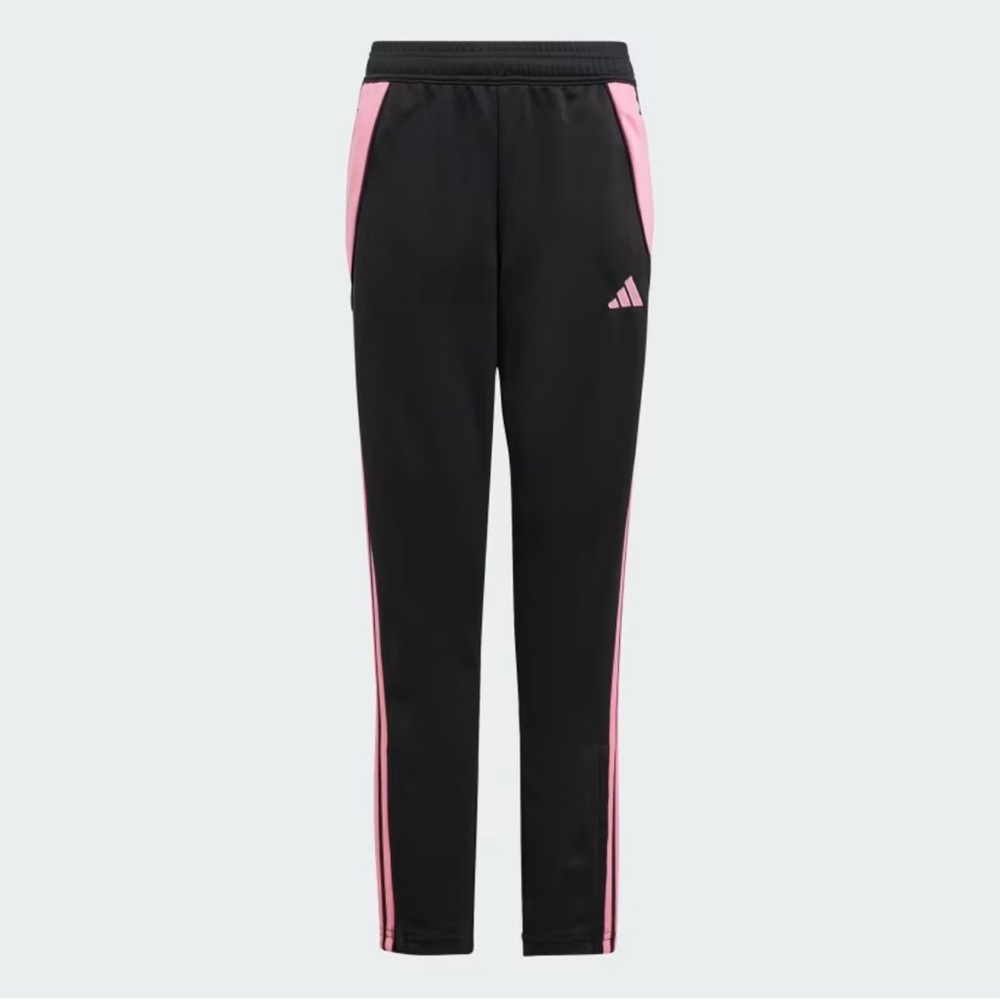 NWT Adidas Kids Tiro 24 Essentials Training Pants Black and Pink